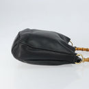 GUCCI Bamboo Hand Bag Leather Black Gold 001 2123 1638 Auth ep11605-3