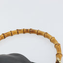 GUCCI Bamboo Hand Bag Leather Black Gold 001 2123 1638 Auth ep11605-14