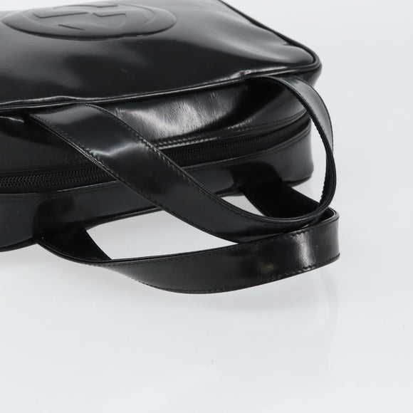 GUCCI Soho Hand Bag Enamel Black Silver 000 2058 0505 5 Auth ep11607