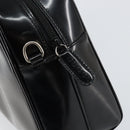 GUCCI Soho Hand Bag Enamel Black Silver 000 2058 0505 5 Auth ep11607-14