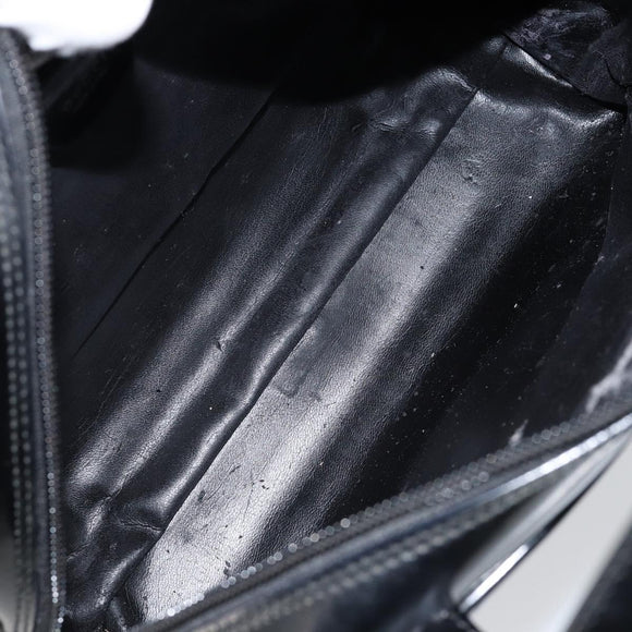 GUCCI Soho Hand Bag Enamel Black Silver 000 2058 0505 5 Auth ep11607