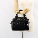 GUCCI Soho Hand Bag Enamel Black Silver 000 2058 0505 5 Auth ep11607-22