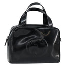 GUCCI Soho Hand Bag Enamel Black Silver 000 2058 0505 5 Auth ep11607-2