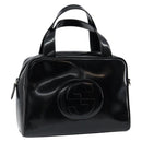 GUCCI Soho Hand Bag Enamel Black Silver 000 2058 0505 5 Auth ep11607-3