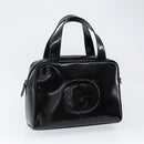 GUCCI Soho Hand Bag Enamel Black Silver 000 2058 0505 5 Auth ep11607-4