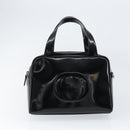 GUCCI Soho Hand Bag Enamel Black Silver 000 2058 0505 5 Auth ep11607-5