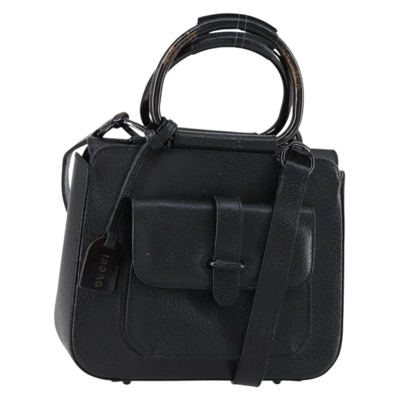 GUCCI Hand Bag Leather 2way Black 000 2058 0308 6 Auth ep11608