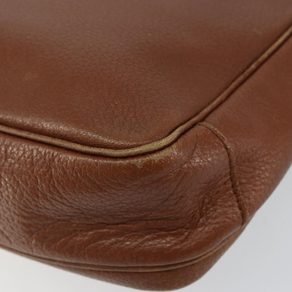 Burberrys Shoulder Bag Leather Gold Brown Auth ep11609