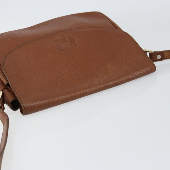 Burberrys Shoulder Bag Leather Gold Brown Auth ep11609