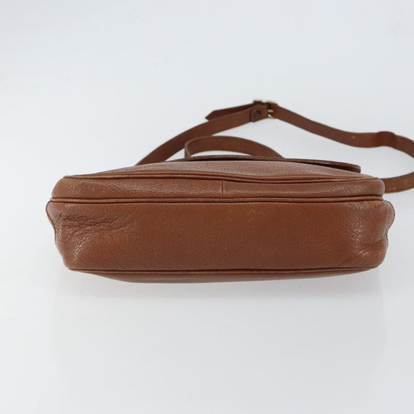 Burberrys Shoulder Bag Leather Gold Brown Auth ep11609