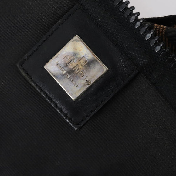 FENDI Tote Bag Nylon Black Silver Auth ep11611