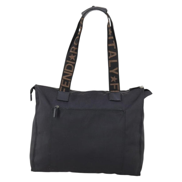FENDI Tragetasche Nylon Schwarz Silber Original ep11611