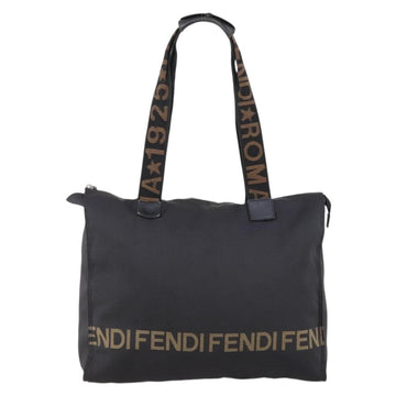 FENDI Tote Bag Nylon Black Silver Auth ep11611 - 0