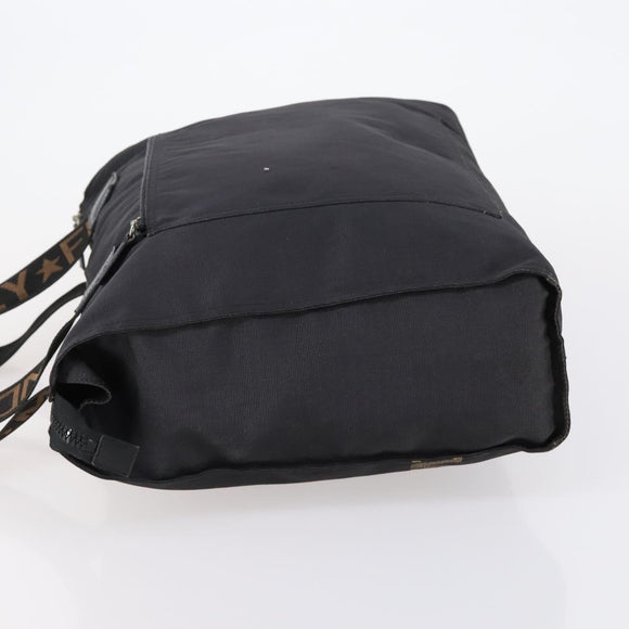 FENDI Tote Bag Nylon Black Silver Auth ep11611