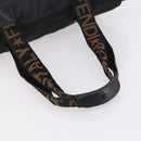 FENDI Tote Bag Nylon Black Silver Auth ep11611-7