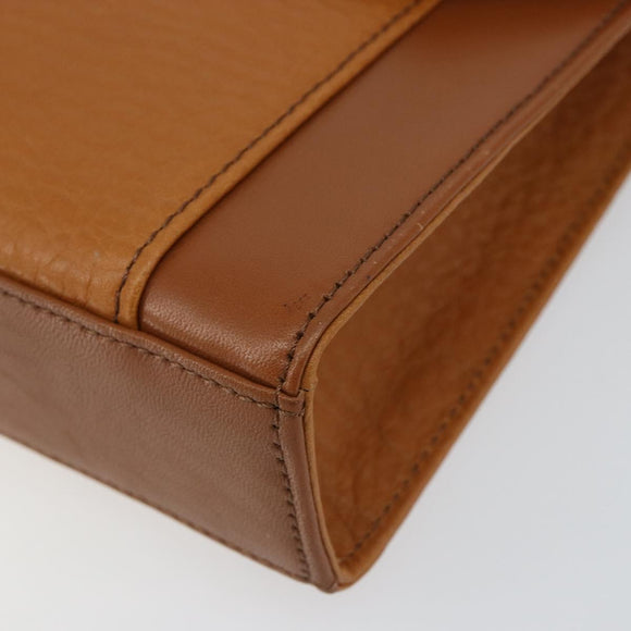 Burberrys Shoulder Bag Leather Gold Brown Auth ep11612