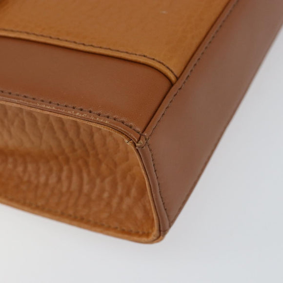 Burberrys Shoulder Bag Leather Gold Brown Auth ep11612