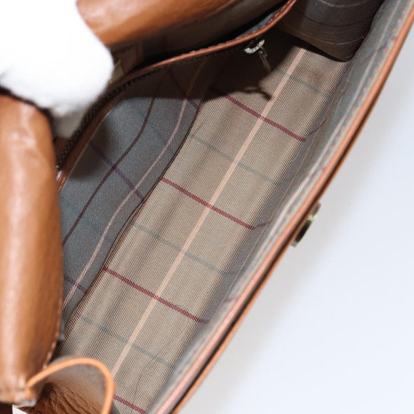 Burberrys Shoulder Bag Leather Gold Brown Auth ep11612