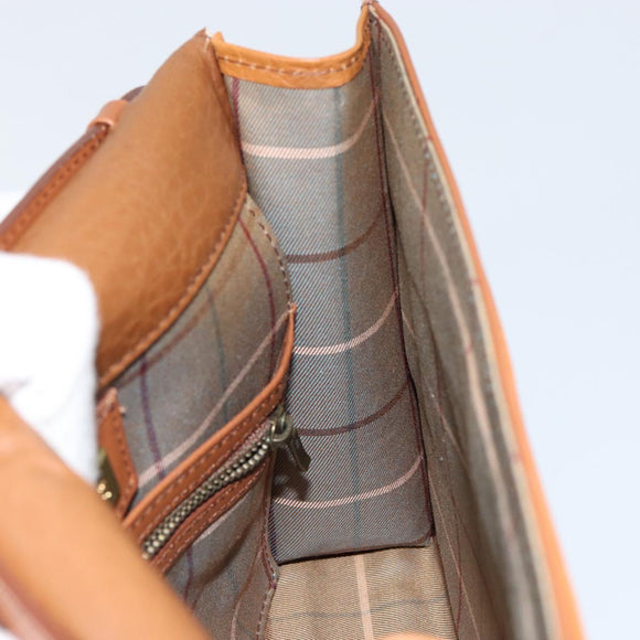 Burberrys Shoulder Bag Leather Gold Brown Auth ep11612