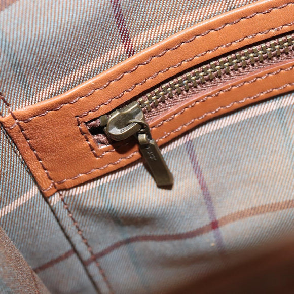 Burberrys Shoulder Bag Leather Gold Brown Auth ep11612