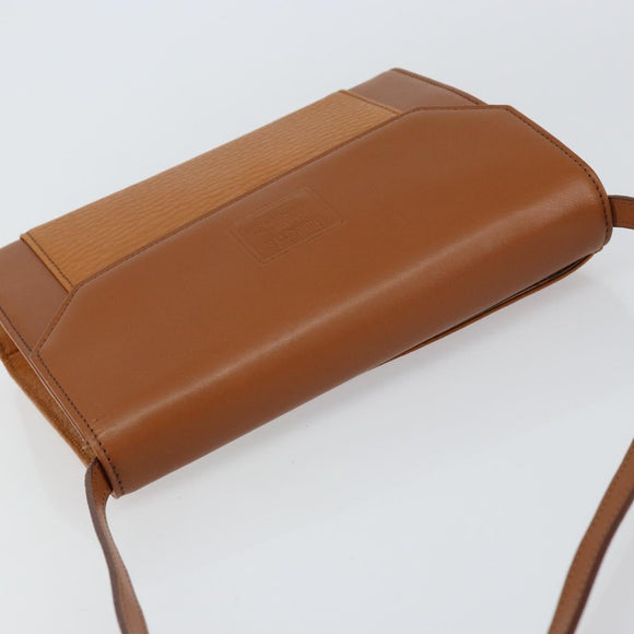 Burberrys Shoulder Bag Leather Gold Brown Auth ep11612