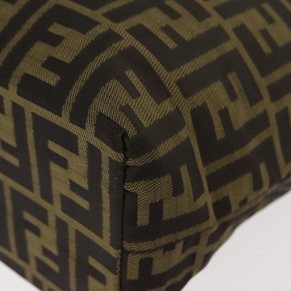 FENDI Zucca Canvas Tote Bag Black Brown Auth ep11618