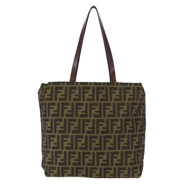 FENDI Zucca Canvas Tote Bag Black Brown Auth ep11618 - 0