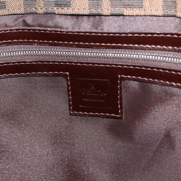 FENDI Zucca Canvas Mamma Baguette Tote Bag Black Brown Auth ep11622