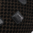 CELINE Macadam Canvas Handtas Suède Zwart Goud Auth ep11623-17
