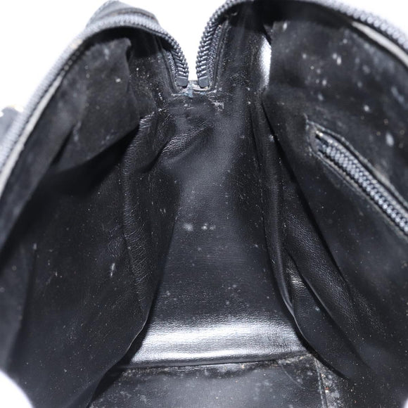 CELINE Macadam Canvas Hand Bag Suede Black Gold Auth ep11623