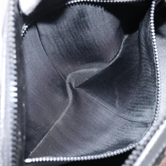 CELINE Macadam Canvas Hand Bag Suede Black Gold Auth ep11623