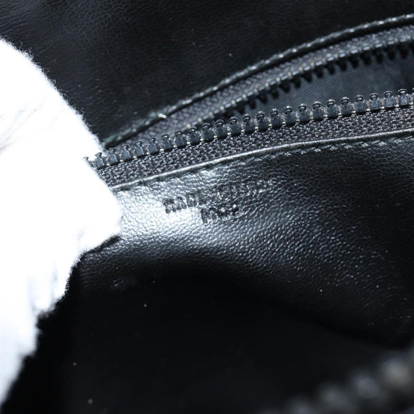 CELINE Macadam Canvas Hand Bag Suede Black Gold Auth ep11623