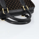 CELINE Macadam Canvas Hand Bag Suede Black Gold Auth ep11623-7