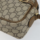 GUCCI GG Plus Supreme Shoulder Bag PVC Beige Gold Auth ep11624-9