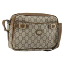 GUCCI GG Plus Supreme Shoulder Bag PVC Beige Gold Auth ep11624-1