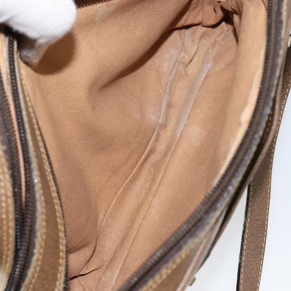 GUCCI GG Plus Supreme Shoulder Bag PVC Beige Gold Auth ep11624