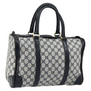 GUCCI GG Supreme Boston Bag PVC Navy Gold Auth ep11627-1