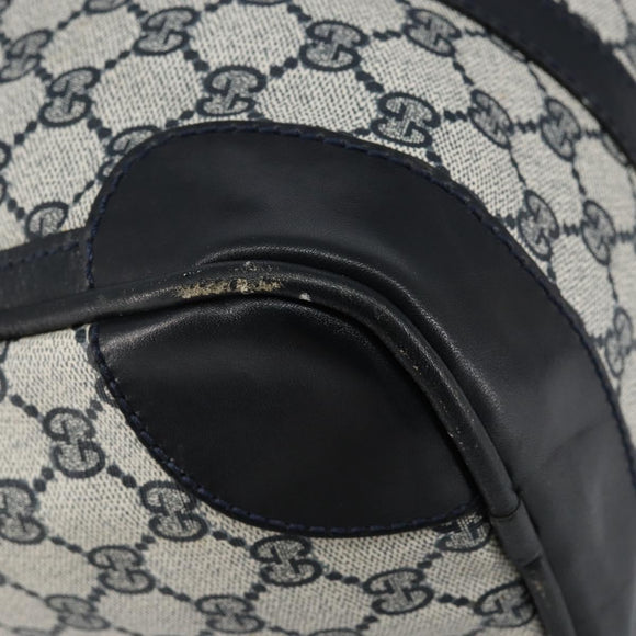 GUCCI GG Supreme Boston Bag PVC Navy Gold Auth ep11627