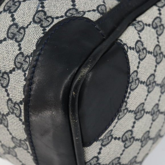 GUCCI GG Supreme Boston Bag PVC Navy Gold Auth ep11627