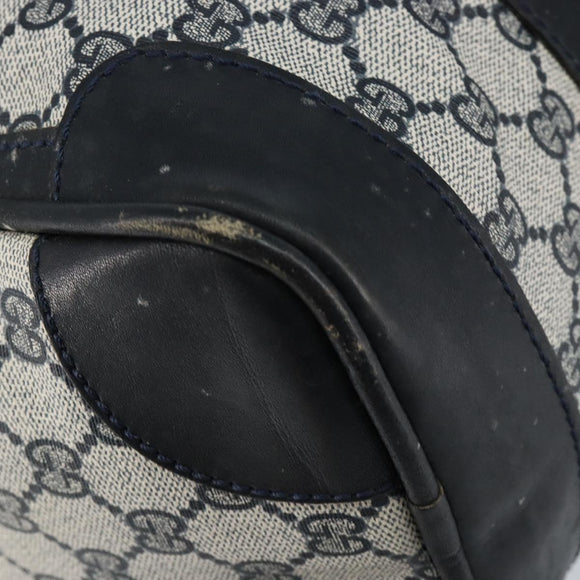 GUCCI GG Supreme Boston Bag PVC Navy Gold Auth ep11627