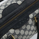 GUCCI GG Supreme Boston Bag PVC Navy Gold Auth ep11627-14