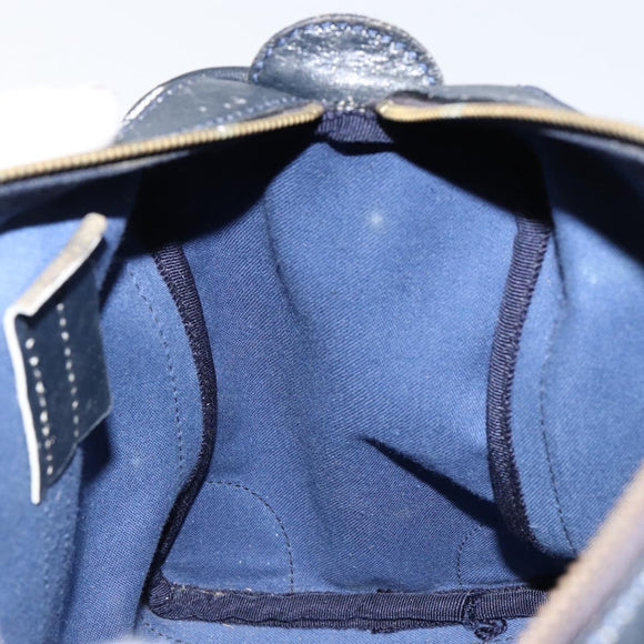 GUCCI GG Supreme Boston Bag PVC Navy Gold Auth ep11627