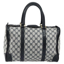 GUCCI GG Supreme Boston Bag PVC Navy Gold Auth ep11627-2