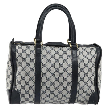 GUCCI GG Supreme Boston Bag PVC Navy Gold Auth ep11627 - 0