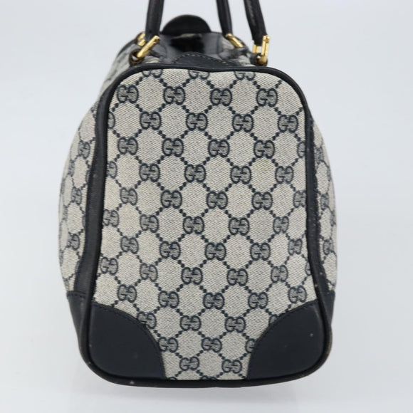 GUCCI GG Supreme Boston Bag PVC Navy Gold Auth ep11627
