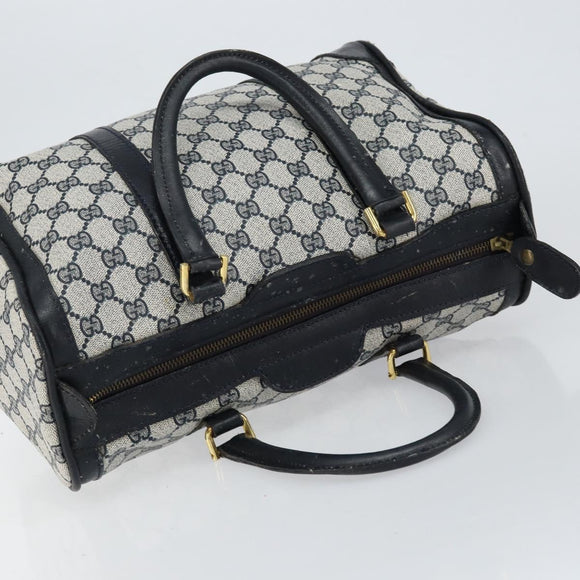 GUCCI GG Supreme Boston Bag PVC Navy Gold Auth ep11627
