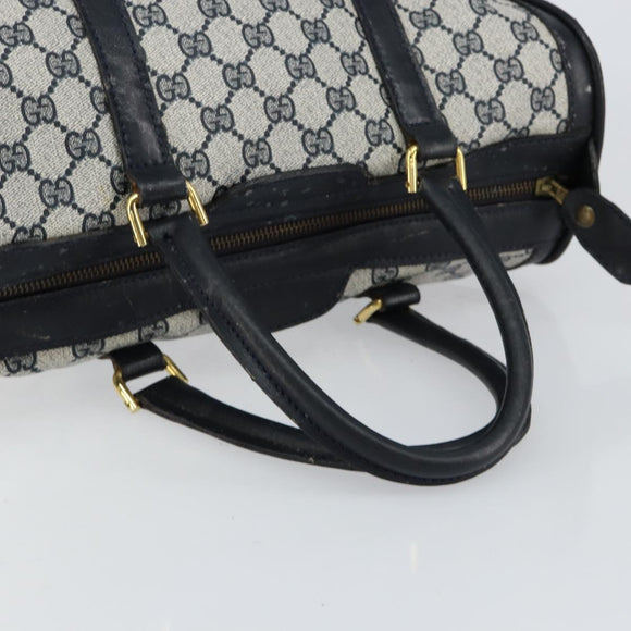 GUCCI GG Supreme Boston Bag PVC Navy Gold Auth ep11627