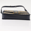 CELINE C Sulky Shoulder Bag Canvas Leather Navy Gold Auth ep11628-10