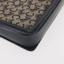 CELINE C Sulky Shoulder Bag Canvas Leather Navy Gold Auth ep11628-13