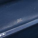 CELINE C Sulky Shoulder Bag Canvas Leather Navy Gold Auth ep11628-18